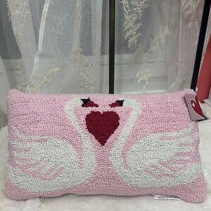 Swan lovebirds hook pillow decor